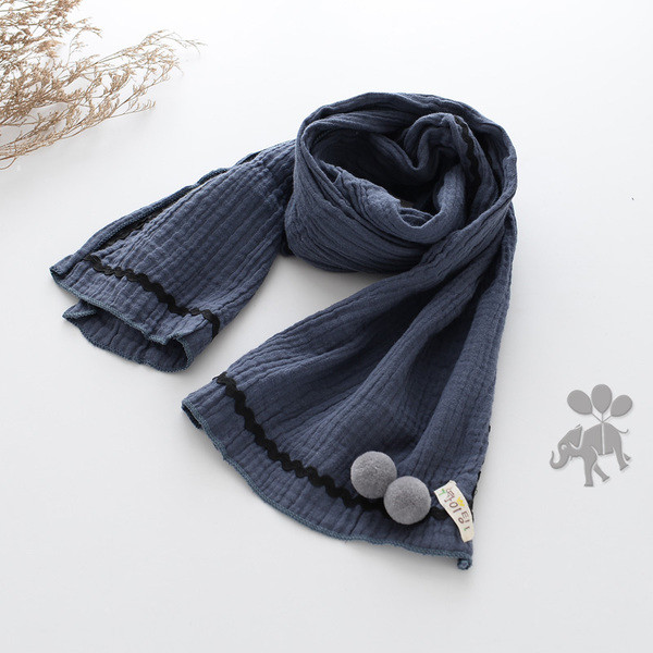 Παιδικό φουλάρι παιδικού φθινοπώρου-χειμώνα για κορίτσια με χνουδωτές χάντρες σε διαφορετικά χρώματα