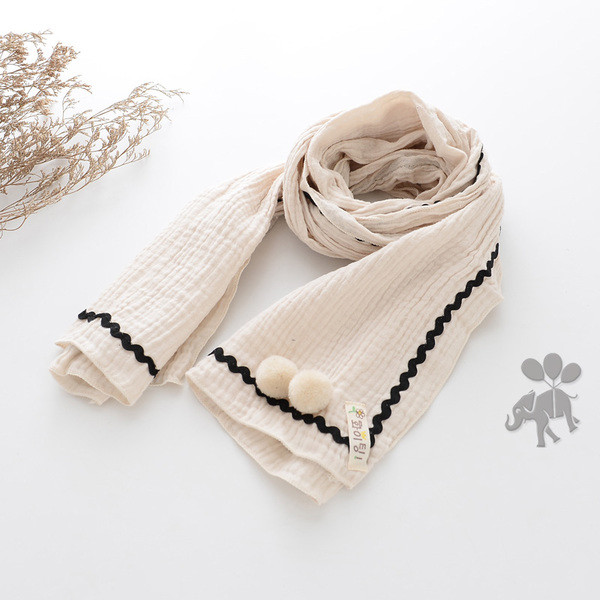 Παιδικό φουλάρι παιδικού φθινοπώρου-χειμώνα για κορίτσια με χνουδωτές χάντρες σε διαφορετικά χρώματα