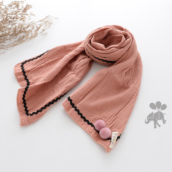 Παιδικό φουλάρι παιδικού φθινοπώρου-χειμώνα για κορίτσια με χνουδωτές χάντρες σε διαφορετικά χρώματα