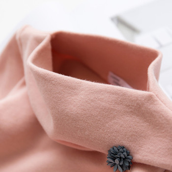 Απαλή μπλούζα χειμωνιάτικου φθινοπώρου-χειμώνα για κορίτσια με μίνι 3D διακόσμηση σε πέντε χρώματα