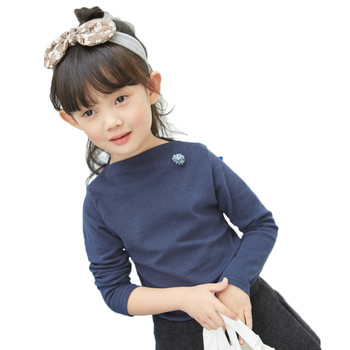 Нежна детска есенно-зимна блузка за момичета с мини 3D декорация в пет цвята