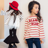 Μη τυποποιημένη ριπτική μπλούζα κοριτσάκι με κορδέλα στην πλάτη σε δύο χρώματα