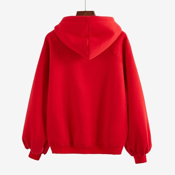 Αθλητική φαρδιά γυναικεία φούτερ με κουκούλα και τσέπη