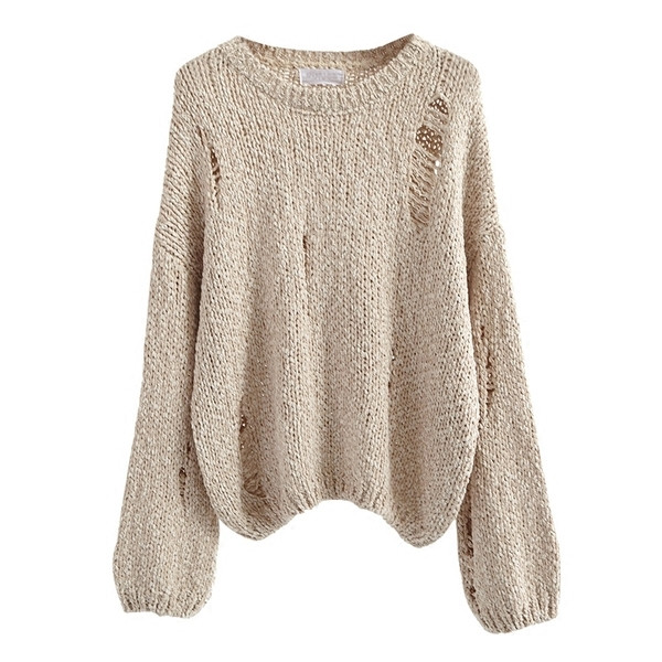 Зимен дамски пуловер с О-образно деколте в три цвята