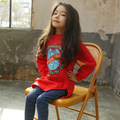 Παιδικά ρούχα για κορίτσια με σχισμή, κολάρο σε σχήμα O και πολύχρωμο κίτρινο και κόκκινο χρώμα