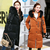 Χειμερινό μακρύ μακρύ μπουφάν για κυρίες με μαλακή γούνα και απαλή κουκούλα