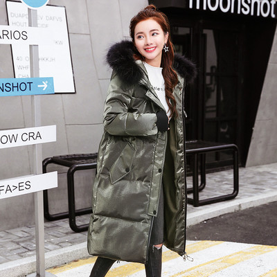 Χειμερινό μακρύ μακρύ μπουφάν για κυρίες με μαλακή γούνα και απαλή κουκούλα