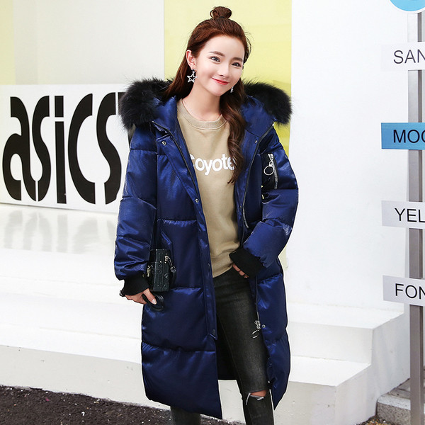 Χειμερινό μακρύ μακρύ μπουφάν για κυρίες με μαλακή γούνα και απαλή κουκούλα