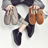 Περιστασιακές ζεστές γυναικείες μπότες με επίπεδη σόλα σε τρία χρώματα φερμουάρ