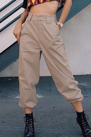 Спортно-елегантен дамски панталон в свободен стил с висока талия и в два цвята