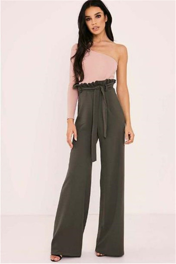 Модерен и елегантен дамски панталон с висока талия и коланче с широки крачоли в четири цвята