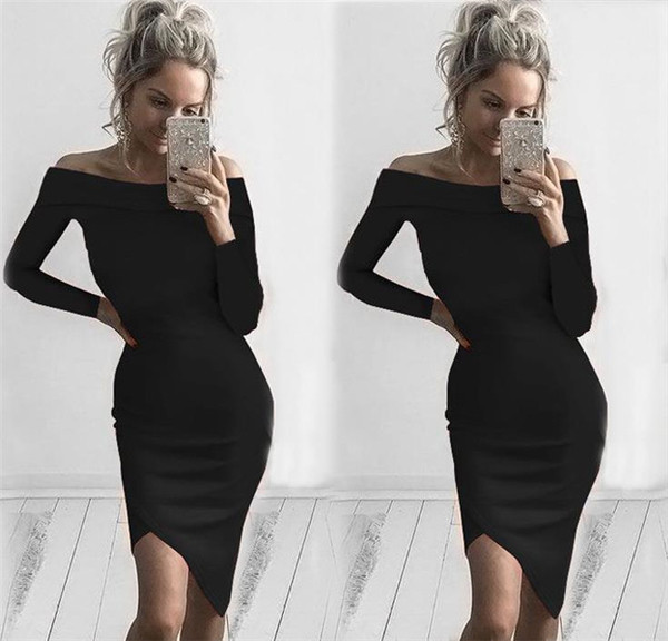 Семпла и ежедневна дамска рокля с асиметрична дължина и  цепка в розов,черен и сив цвят