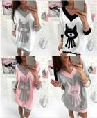 Γυναικεία μπλουζάκια ελεύθερου στιλ με V-λαιμό και τετράχρωμο μαντήλι