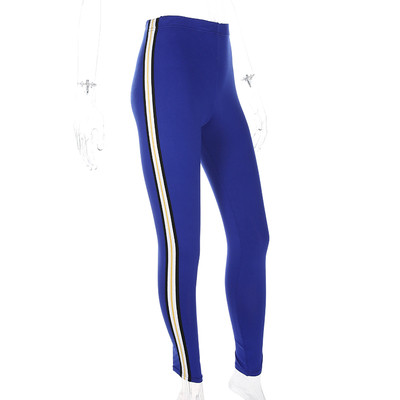 Дамски спортен клин в син цвят с цветни ленти