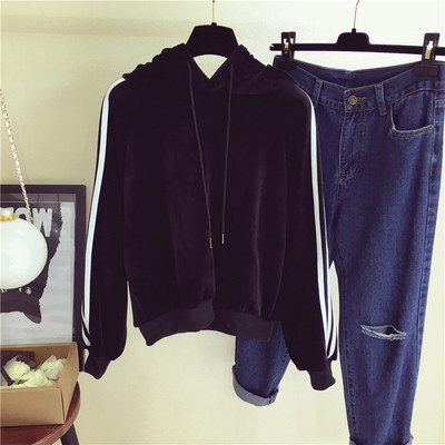 Ежедневен дамски суичер с качулка и дълги връзки-тип анорак,6 цвята