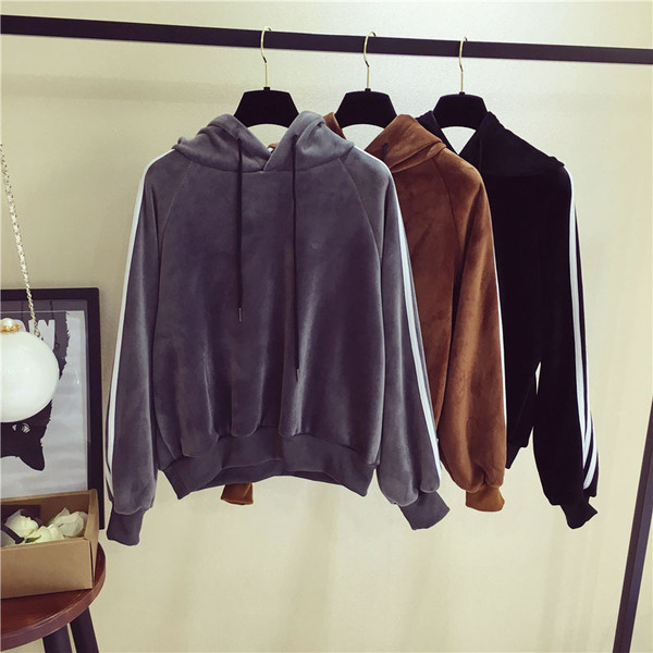 Ежедневен дамски суичер с качулка и дълги връзки-тип анорак,6 цвята