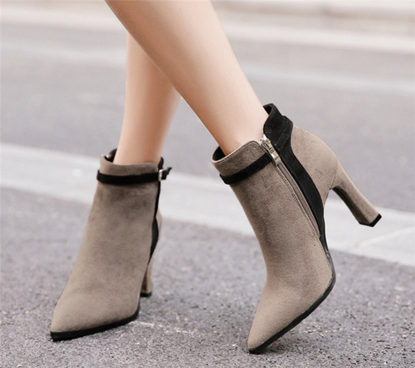 Μοναδικά φερμουάρ κυρίες και μπότες υψηλών τακουνιών, 2 χρώματα