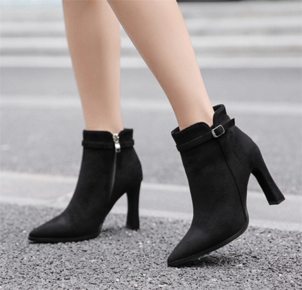 Μοναδικά φερμουάρ κυρίες και μπότες υψηλών τακουνιών, 2 χρώματα