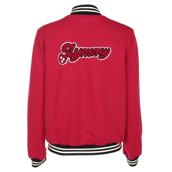 Μπουφάν μπέιζμπολ με κόκκινο χρώμα με πίσω όψη