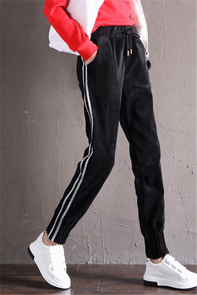 Καθημερινά παντελόνια κυρίες φθινοπώρου-χειμώνα με λαμπερά μπάνια