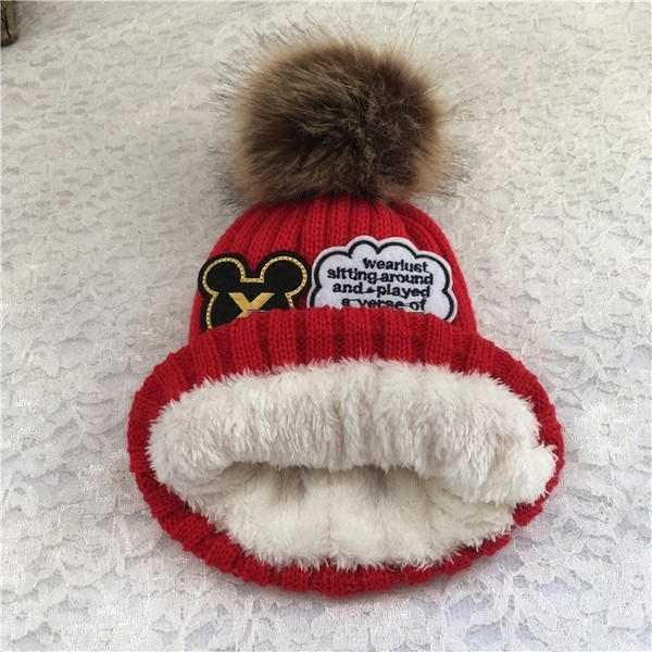 Χειμώνας Unisex Παιδικό Σετ από κασκόλ + καπέλο δύο τεμαχίων με ρουφηξιά και εκτυπώσεις σε πέντε χρώματα