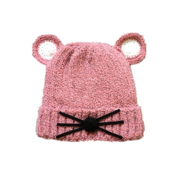 Дебела унисекс зимна шапка с ушички и декорация в шест цвята