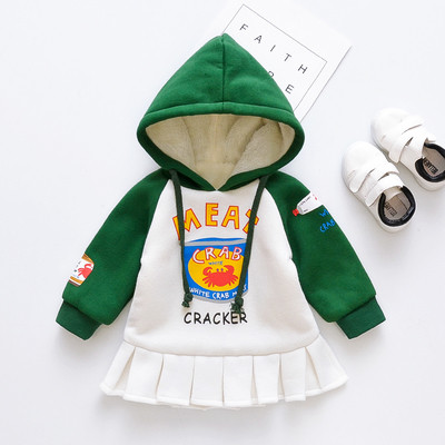 Παιδικό φόρεμα χειμερινών αθλημάτων για κορίτσια με κουκούλα σε δύο χρώματα