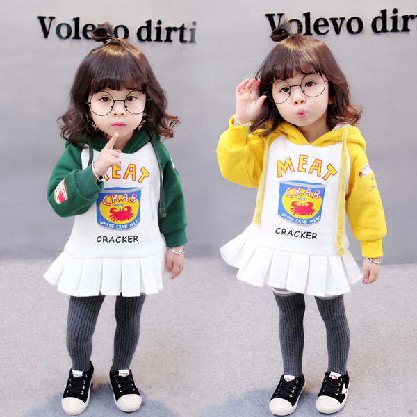 Παιδικό φόρεμα χειμερινών αθλημάτων για κορίτσια με κουκούλα σε δύο χρώματα