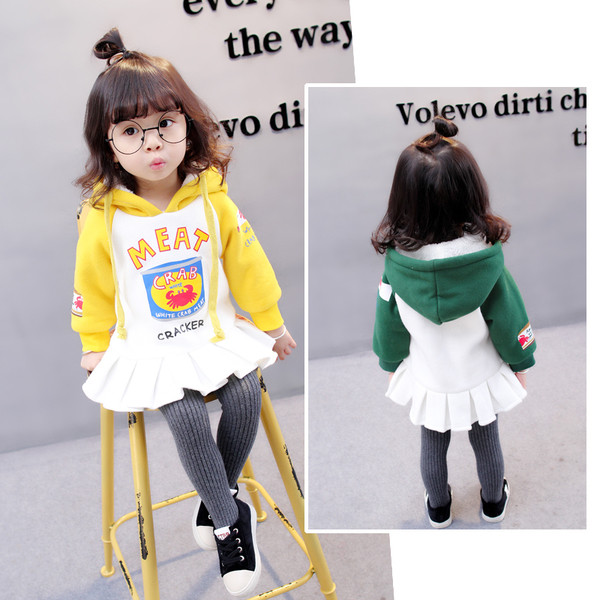 Παιδικό φόρεμα χειμερινών αθλημάτων για κορίτσια με κουκούλα σε δύο χρώματα