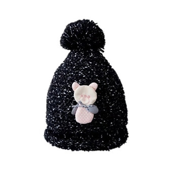 Καπέλο unisex φθινόπωρο-χειμώνα με 3D διακόσμηση σε πέντε χρώματα