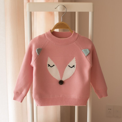 Χειμερινό πουλόβερ για κορίτσια σε τρία χρώματα με εικόνα