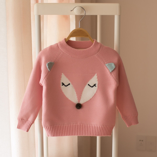 Χειμερινό πουλόβερ για κορίτσια σε τρία χρώματα με εικόνα