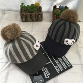 Παιδικό καπέλο unisex με καπέλο και λωρίδα με 3D διακόσμηση σε τρία χρώματα