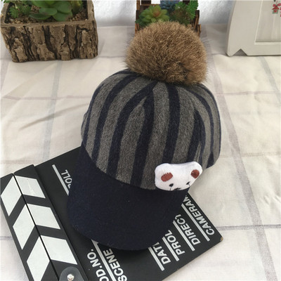 Παιδικό καπέλο unisex με καπέλο και λωρίδα με 3D διακόσμηση σε τρία χρώματα