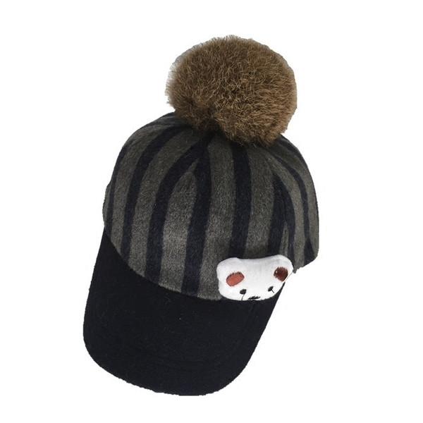 Παιδικό καπέλο unisex με καπέλο και λωρίδα με 3D διακόσμηση σε τρία χρώματα