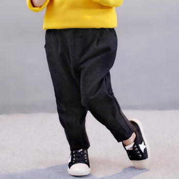 Ежедневен детски панталон за момичета в черен цвят