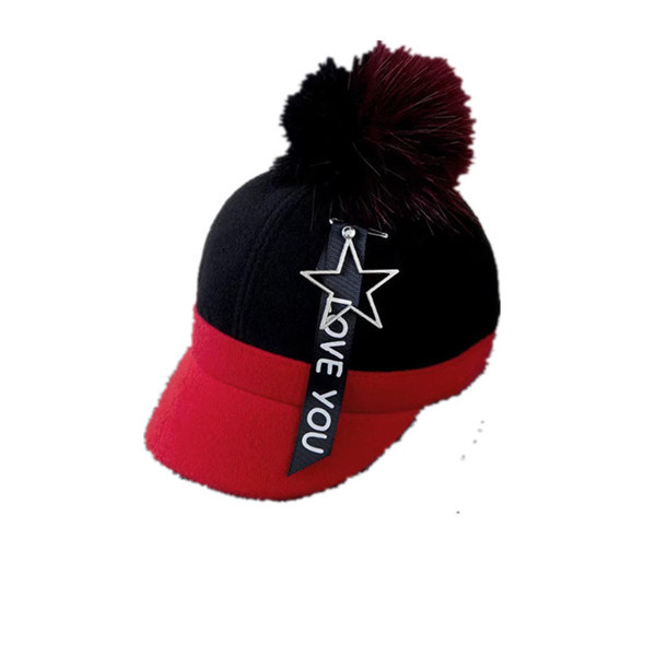 Καθημερινό παιδικό καπέλο με ενδιαφέρουσα επιγραφή και εφαρμογή, κουκούλα και χνούδι σε τέσσερα χρώματα