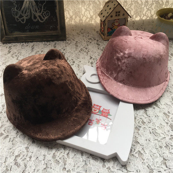 Κομψό καπέλο για κορίτσια με κογιότ και αυτιά σε πέντε χρώματα