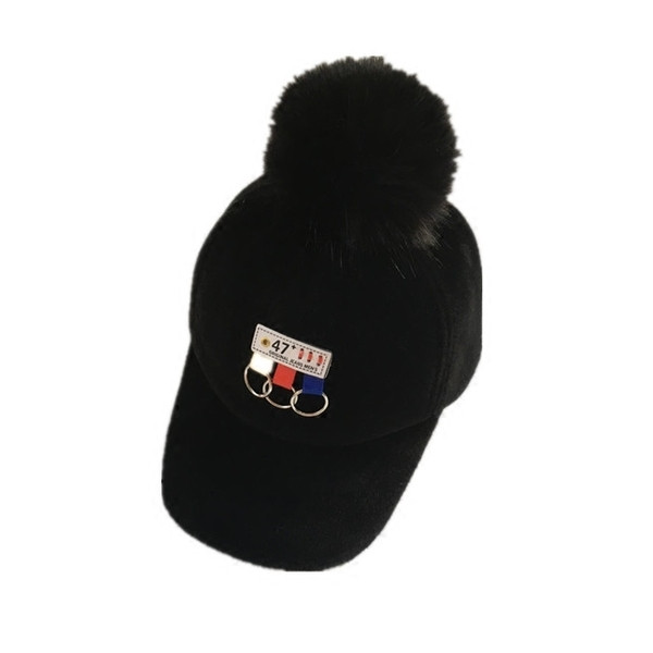 Αθλητικό καπέλο unisex για παιδιά με χνούδι, εκτύπωση και χρωματική επίδραση σε τρία χρώματα