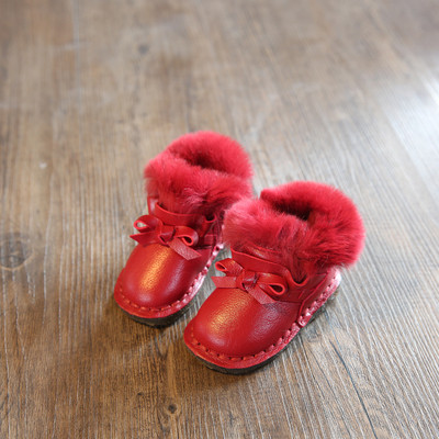 Детски боти за момичета в три цвята с пух