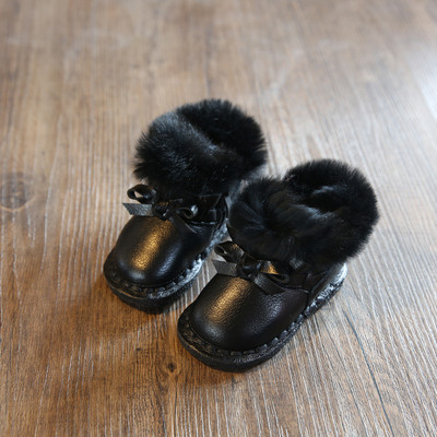 Детски боти за момичета в три цвята с пух