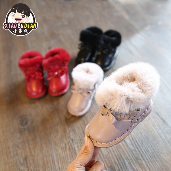 Детски боти за момичета в три цвята с пух