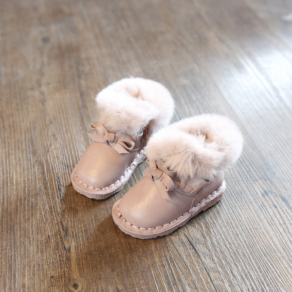 Детски боти за момичета в три цвята с пух