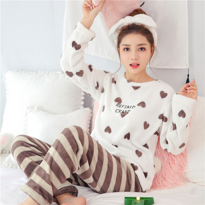 Дамски пухена пижама от две части в няколко разцветки