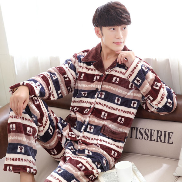 Ανδρικές ζεστές πιτζάμες  σε δύο μέρη σε τέσσερις αποχρώσεις