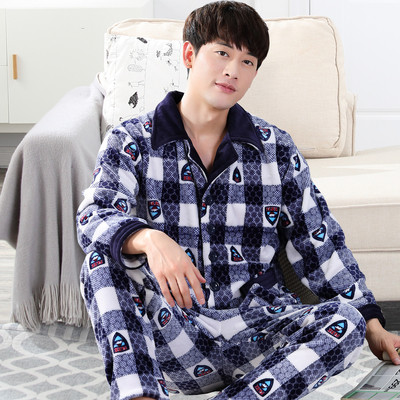 Мъжка топла пижама от две части в различни цветове