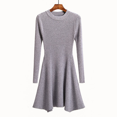 Καθημερινό φόρεμα με μακριά μανίκια και κολάρο σε σχήμα O, 4 χρώματα