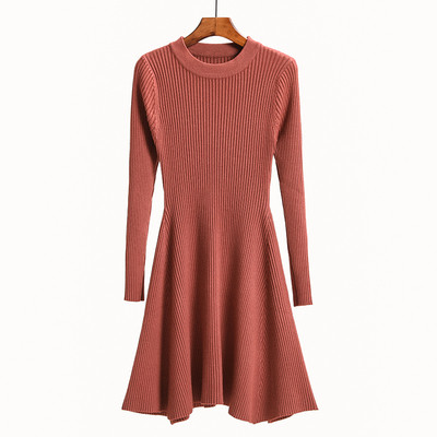 Καθημερινό φόρεμα με μακριά μανίκια και κολάρο σε σχήμα O, 4 χρώματα