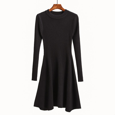 Καθημερινό φόρεμα με μακριά μανίκια και κολάρο σε σχήμα O, 4 χρώματα