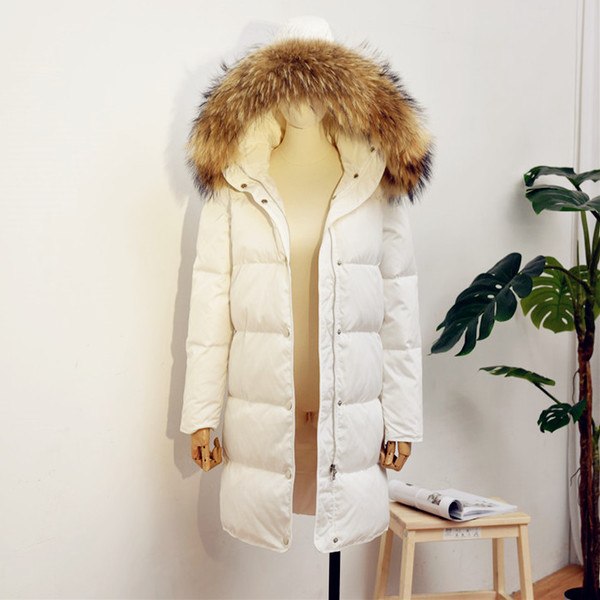 Дамско дълго яке тип "грейка" с мека пухена качулка и топъл пълнеж - 3 цвята